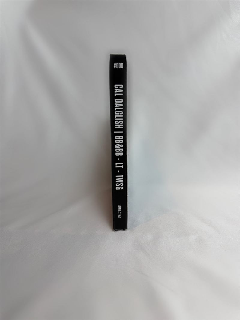 A finished Normal Shoes case on the shelf, spine facing out